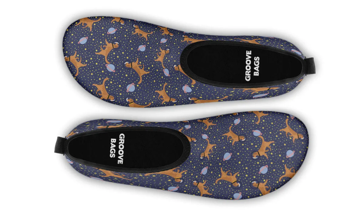 Space Golden Retriever Aqua Barefoot Shoes