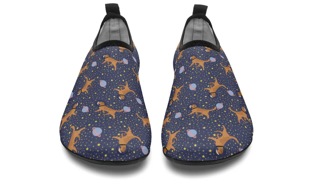 Space Golden Retriever Aqua Barefoot Shoes