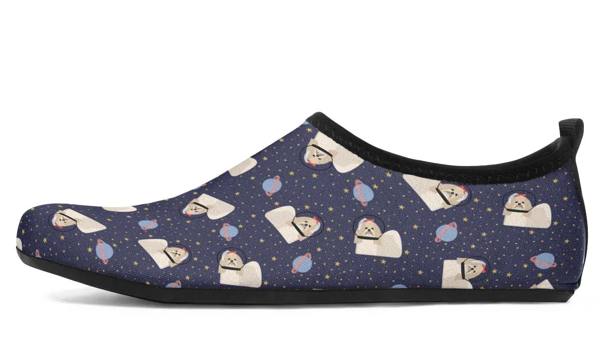 Space Shih Tzu Aqua Barefoot Shoes