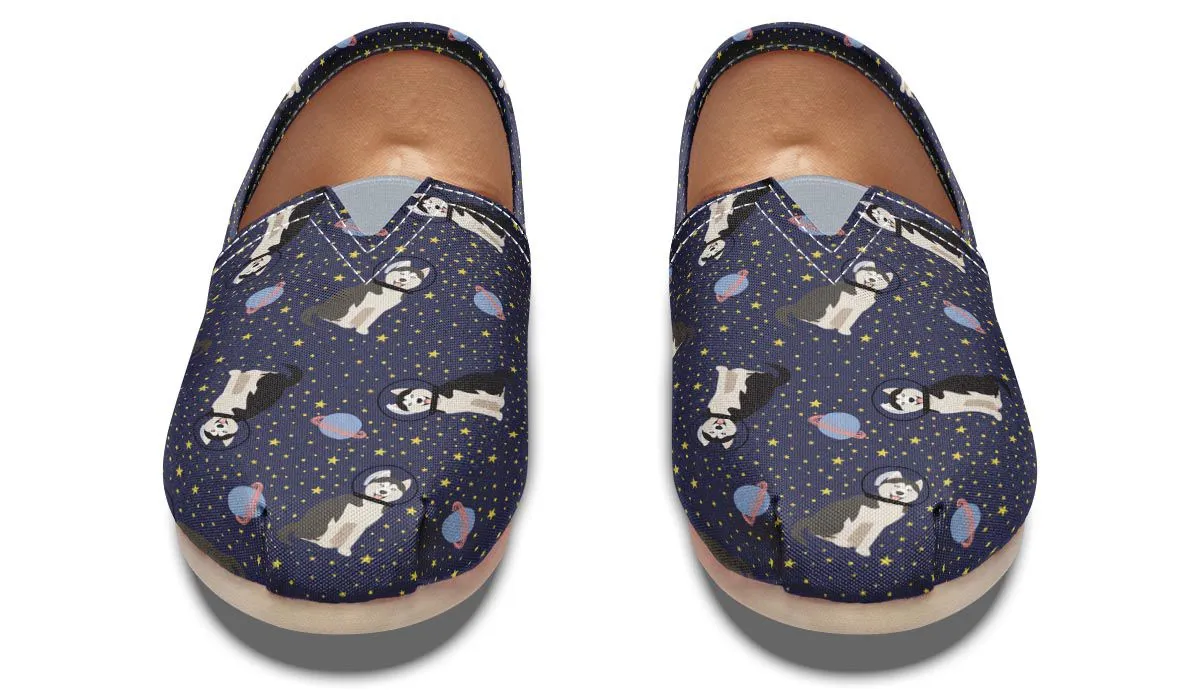 Space Siberian Husky Casual Shoes