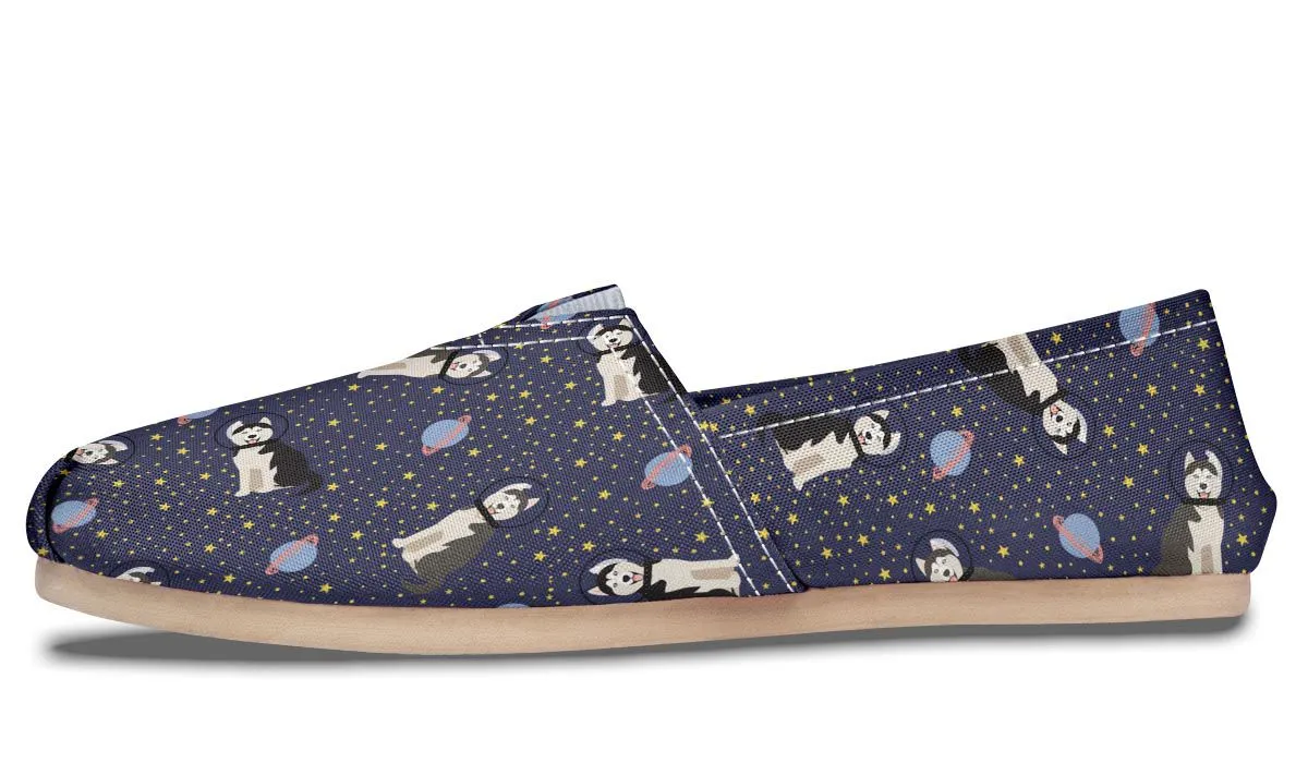 Space Siberian Husky Casual Shoes