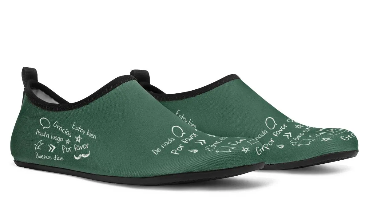 Spanish Chalkboard Aqua Barefoot Shoes