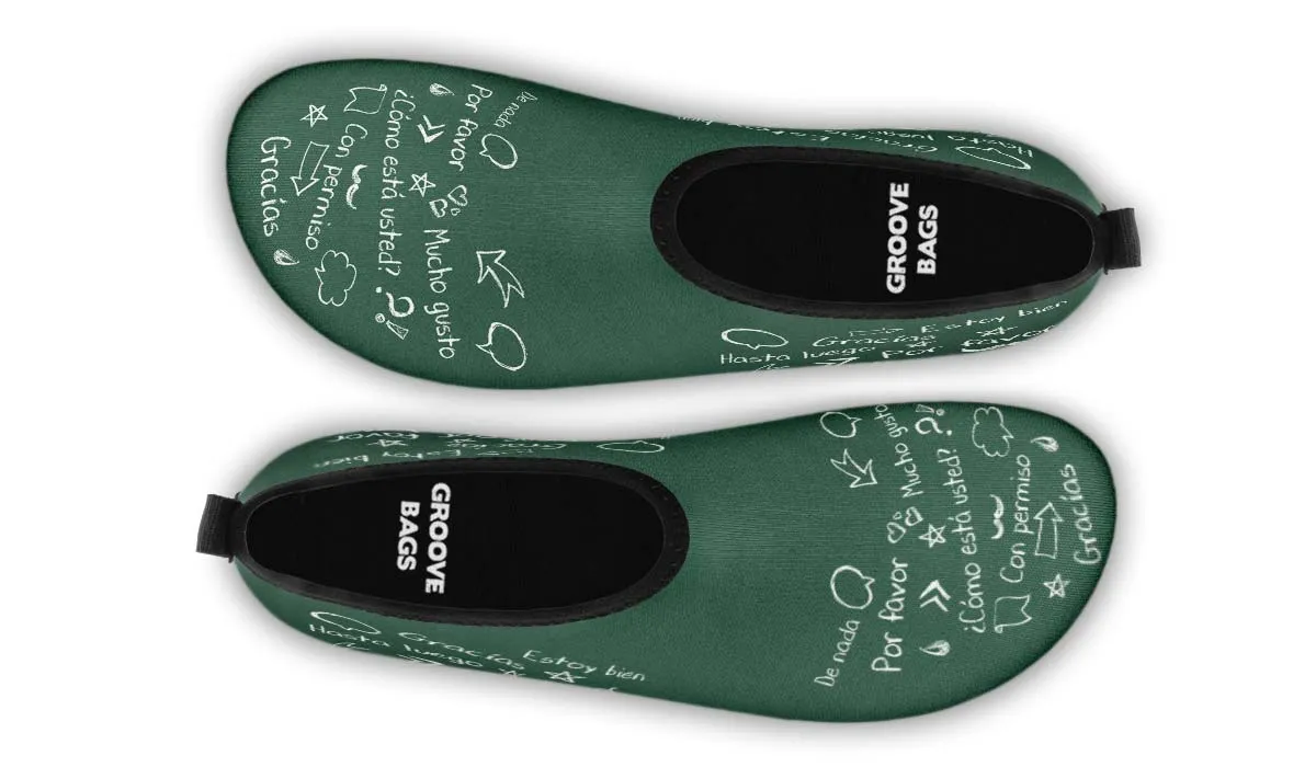 Spanish Chalkboard Aqua Barefoot Shoes