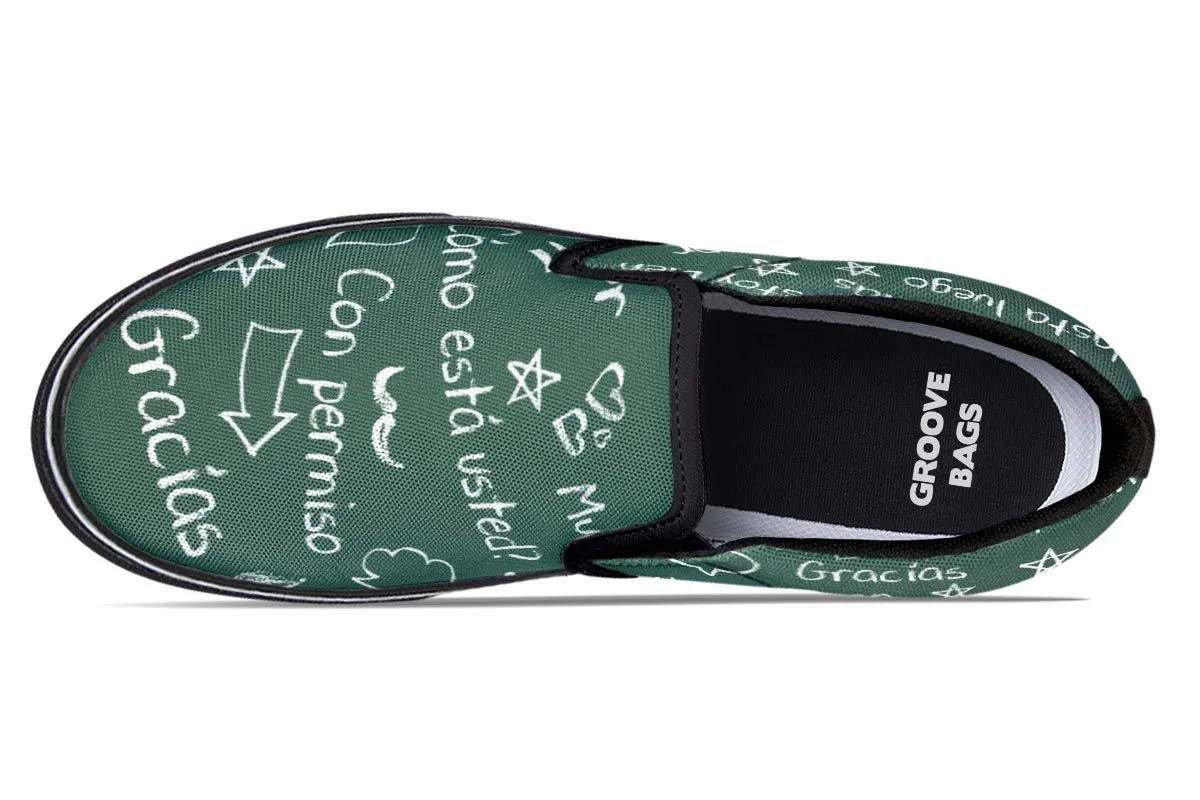 Spanish Chalkboard Slip-On Shoes
