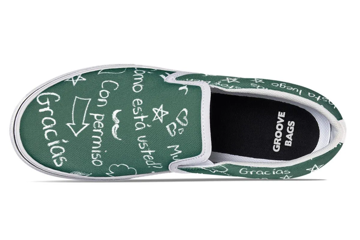 Spanish Chalkboard Slip-On Shoes