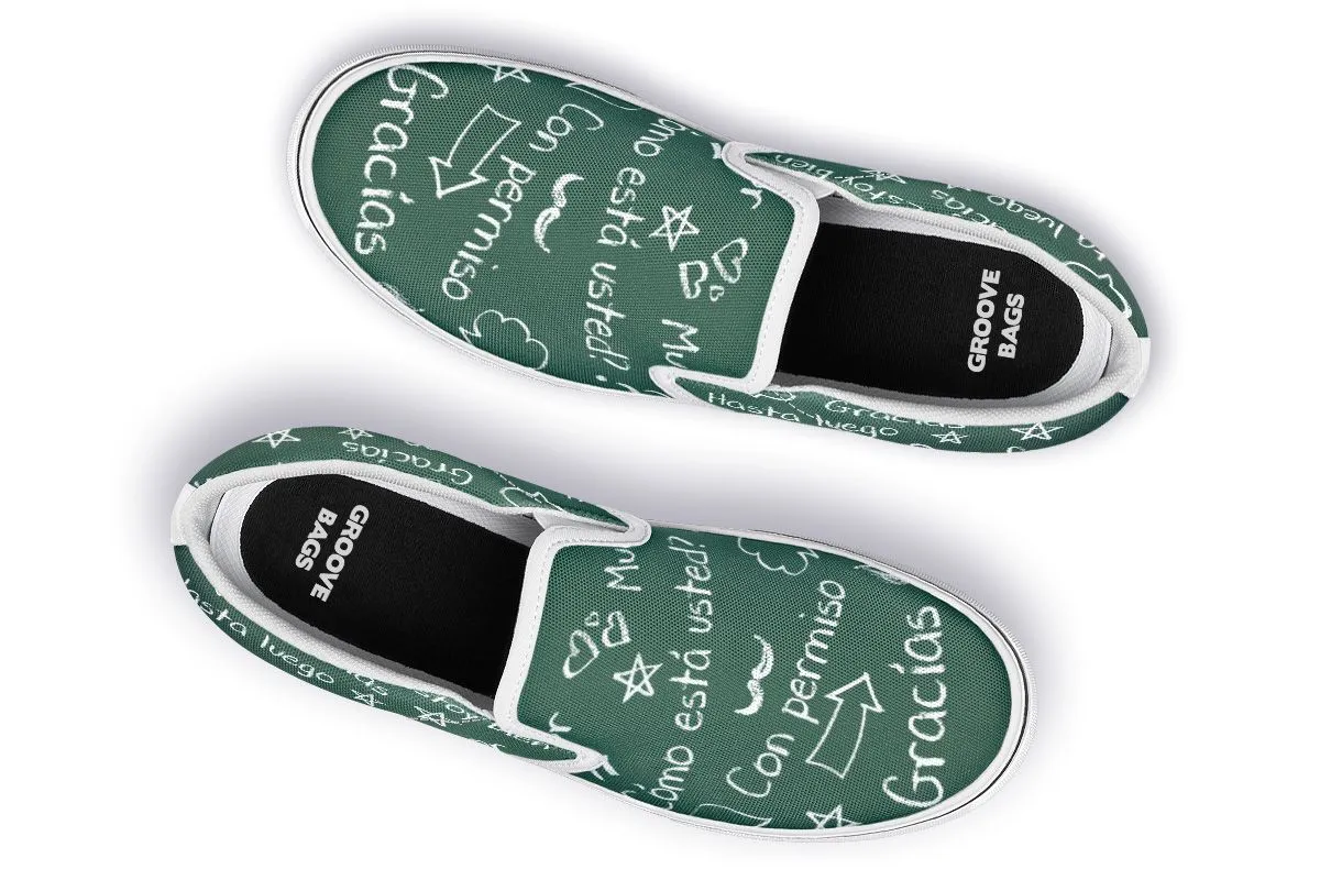 Spanish Chalkboard Slip-On Shoes