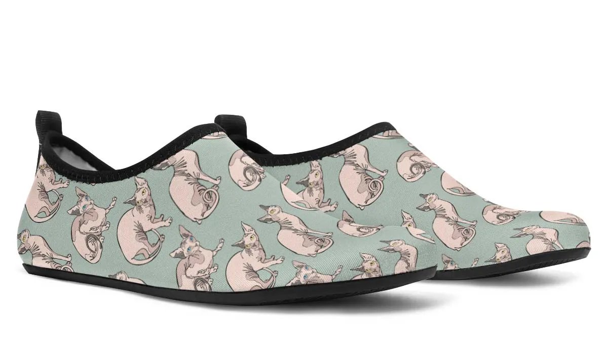 Sphynx Pattern Aqua Barefoot Shoes
