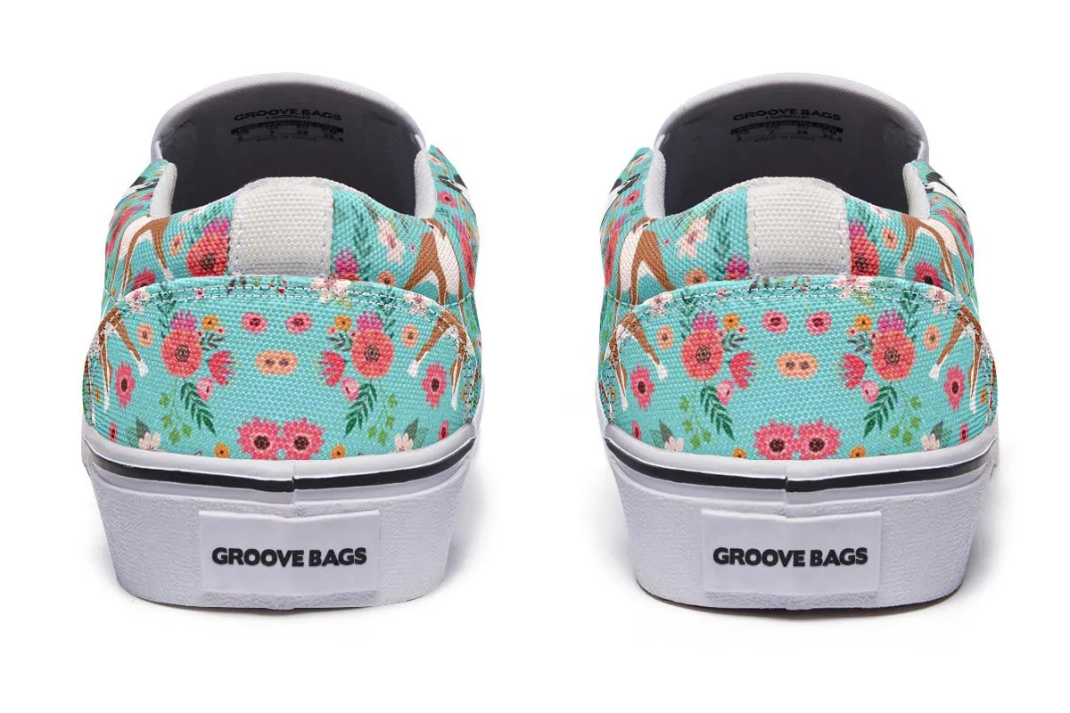 Staffordshire Terrier Flower Slip-On Shoes