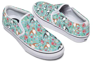 Staffordshire Terrier Flower Slip-On Shoes