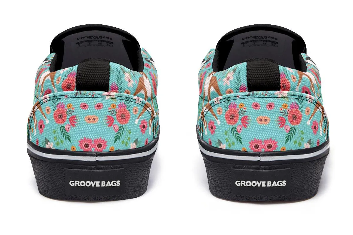 Staffordshire Terrier Flower Slip-On Shoes