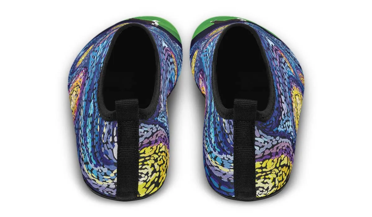 Starry Night Boston Terrier Aqua Barefoot Shoes