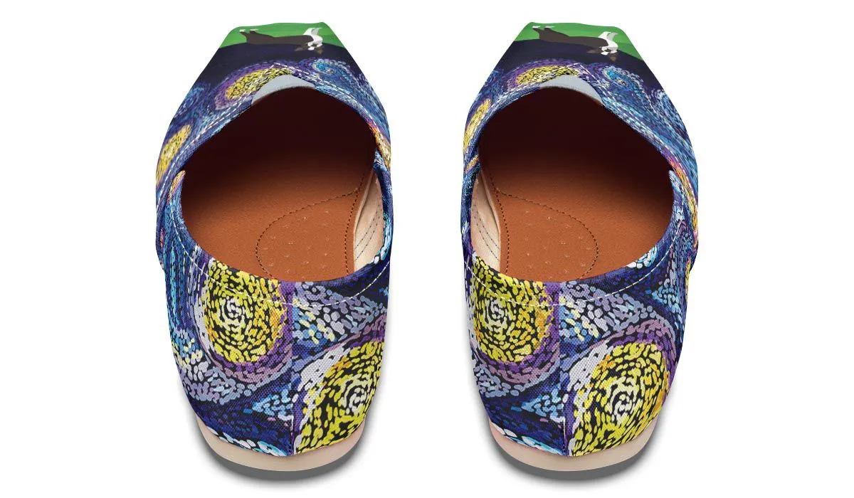 Starry Night Boston Terrier Casual Shoes