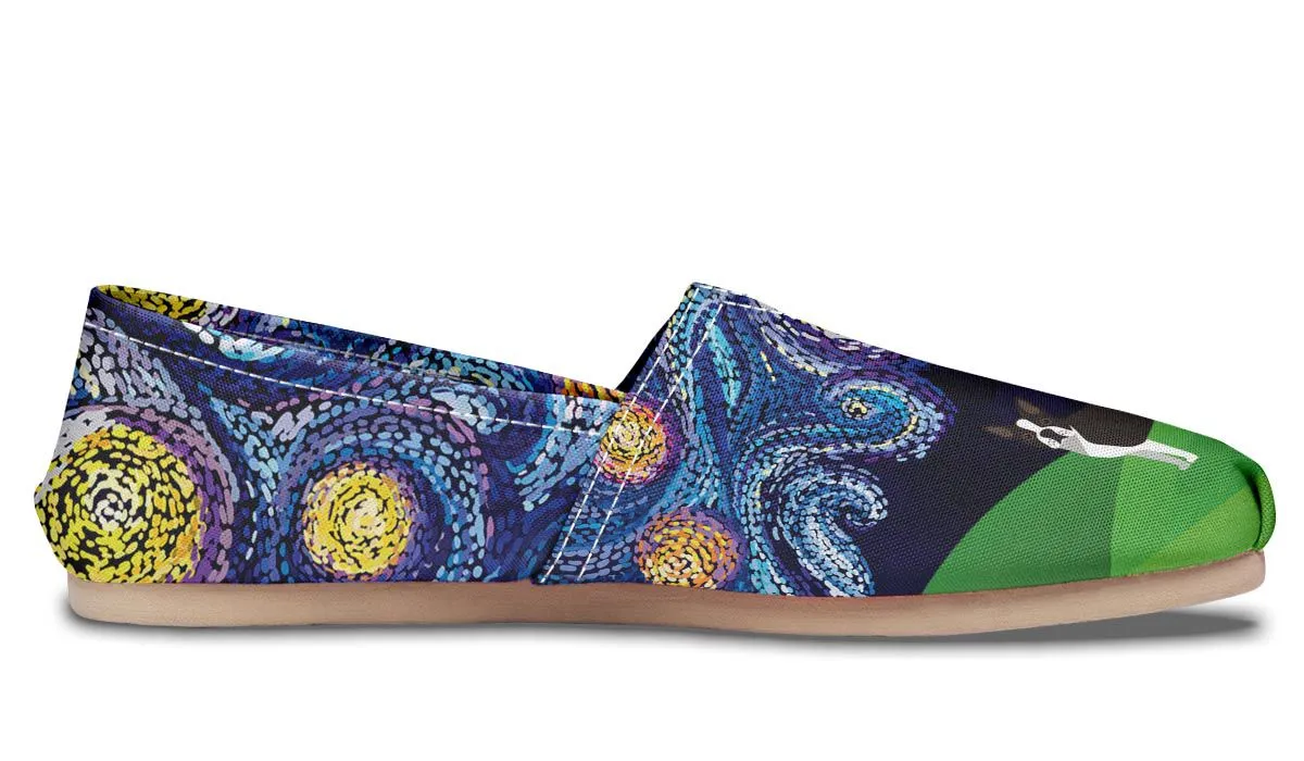 Starry Night Boston Terrier Casual Shoes