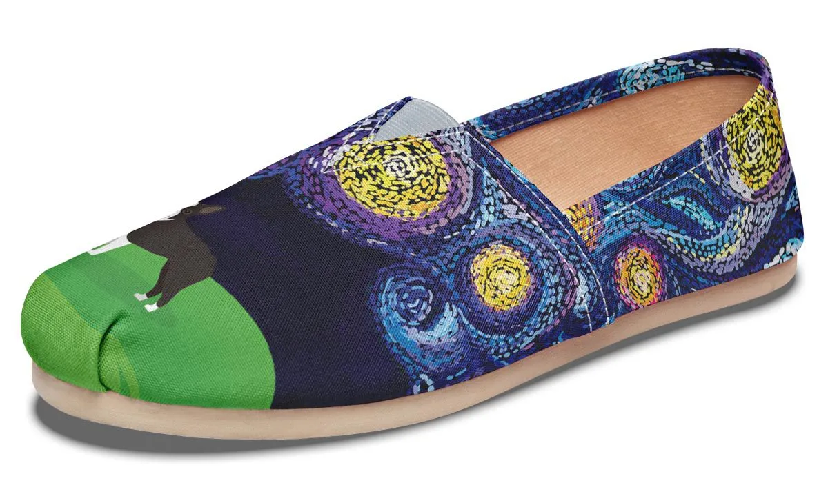 Starry Night Boston Terrier Casual Shoes