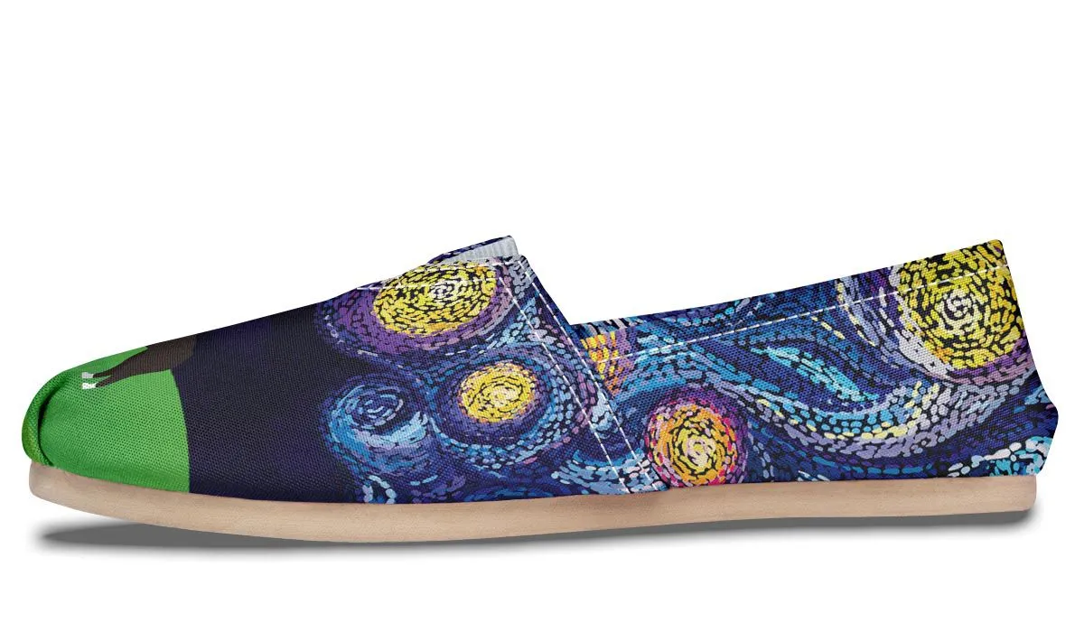 Starry Night Boston Terrier Casual Shoes
