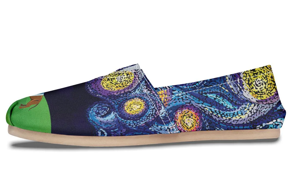 Starry Night Dachshund Casual Shoes