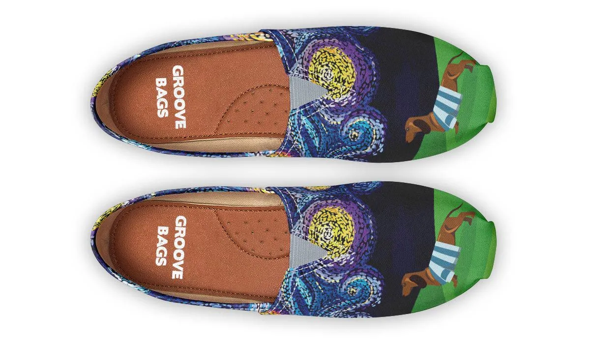 Starry Night Dachshund Casual Shoes