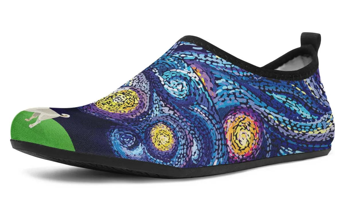 Starry Night Pug Aqua Barefoot Shoes