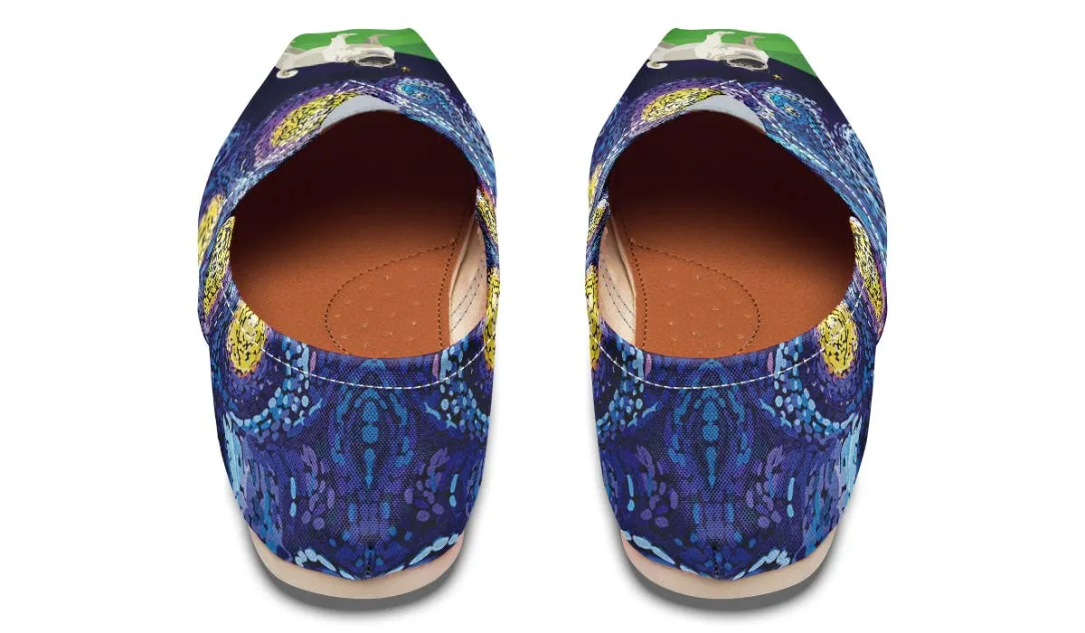Starry Night Pug Casual Shoes