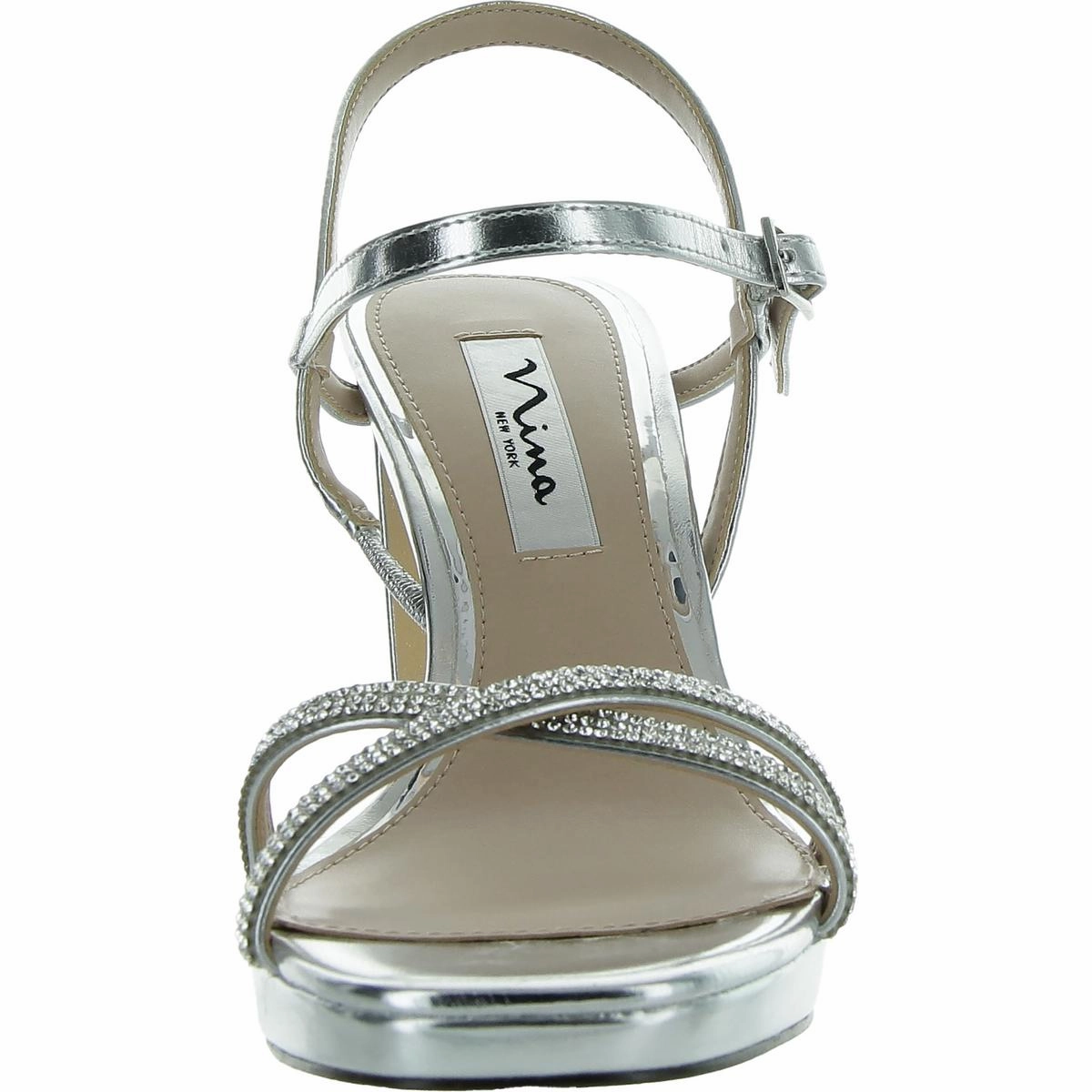 Steven Womens Leather Metallic Block Heel