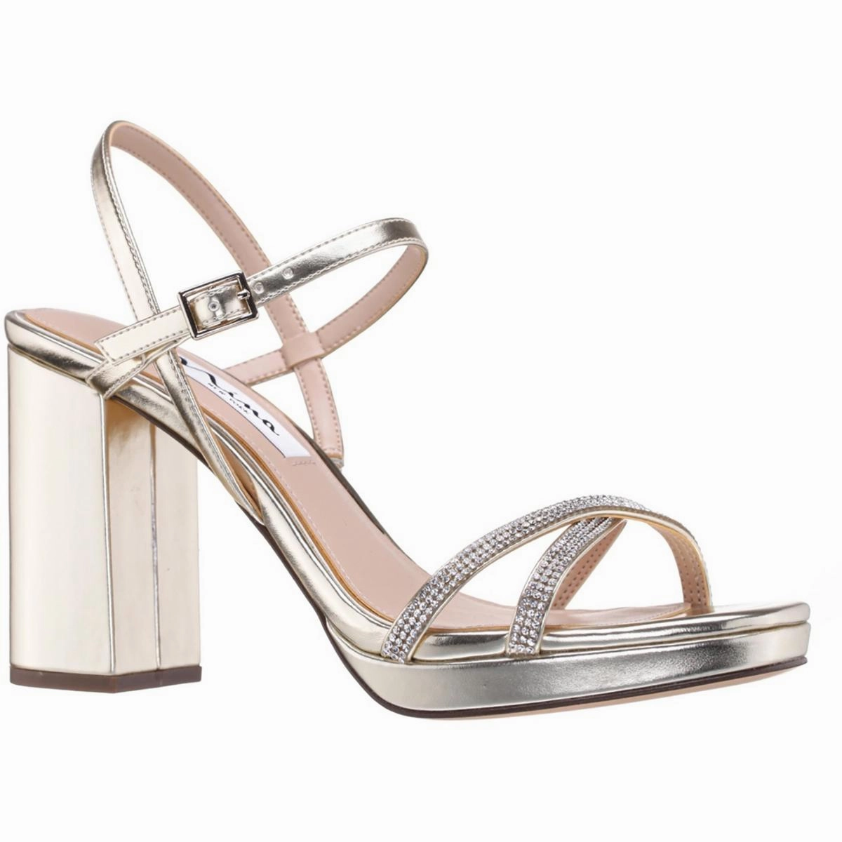 Steven Womens Leather Metallic Block Heel