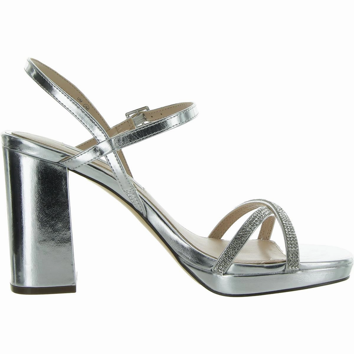 Steven Womens Leather Metallic Block Heel