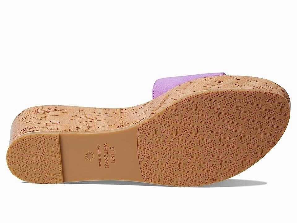 Stuart Weitzman Summer Wedge Sandals Women's US 9.5 Lilac Leather Slide KHD893