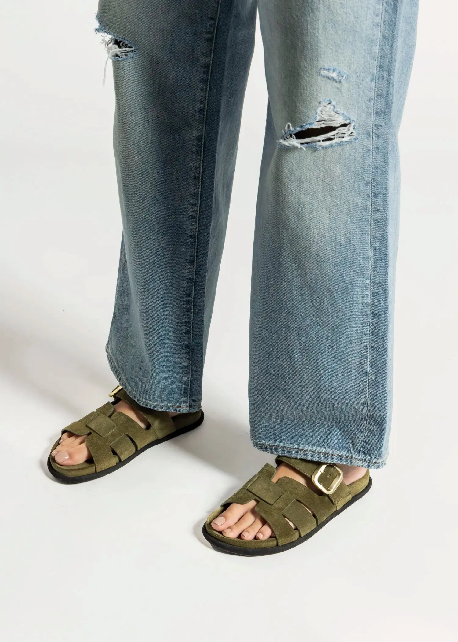 Suede Slide Sandal