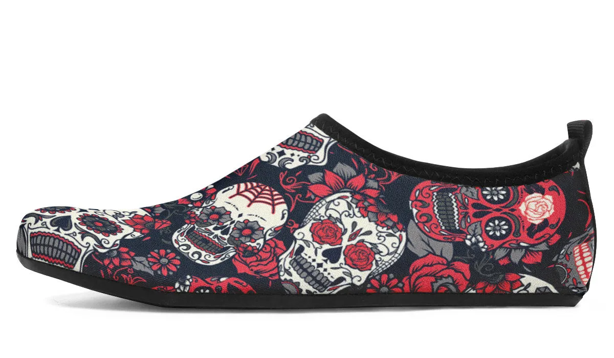 Sugar Skull Aqua Barefoot Shoes
