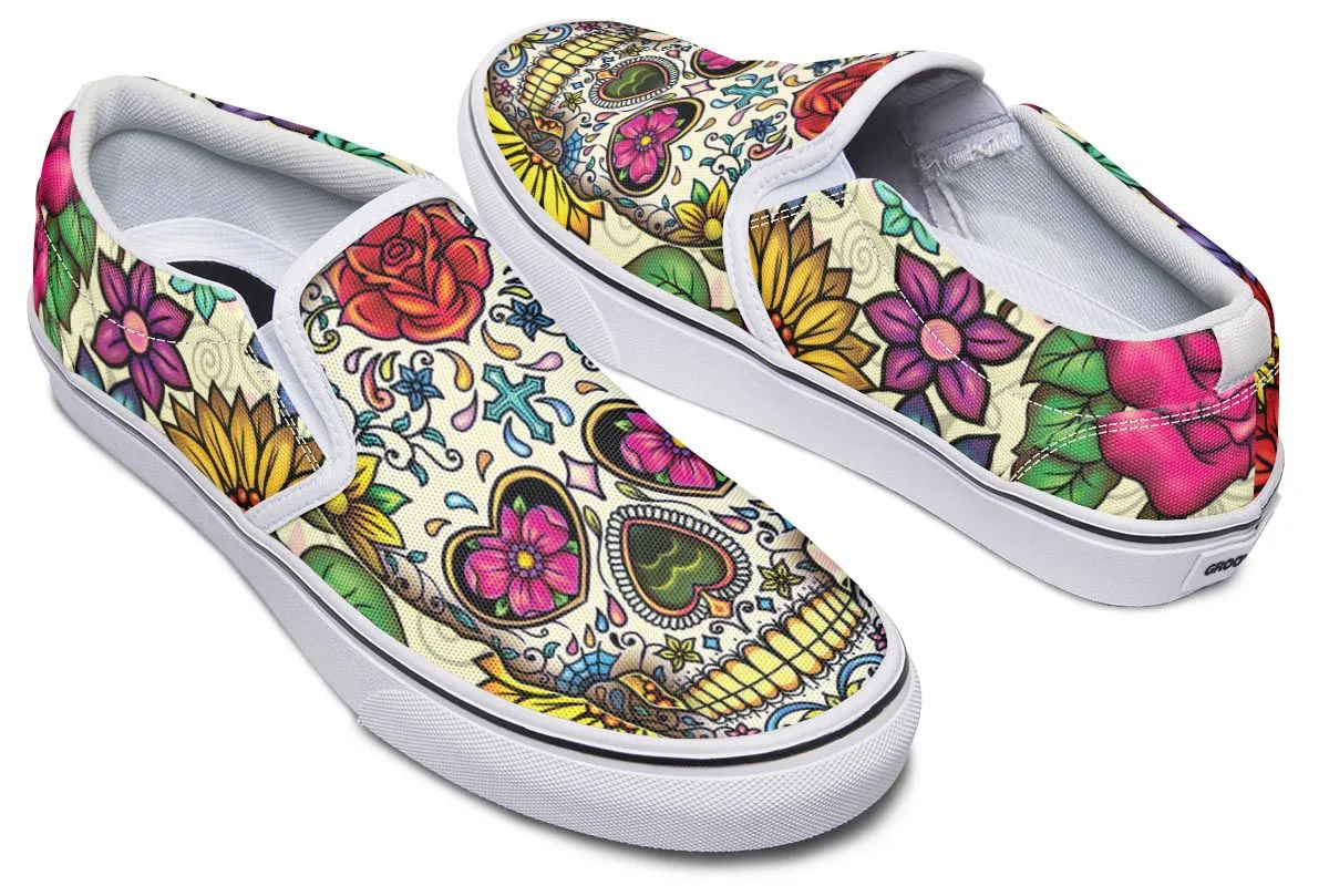 Sugar Skull Slip-On Shoes