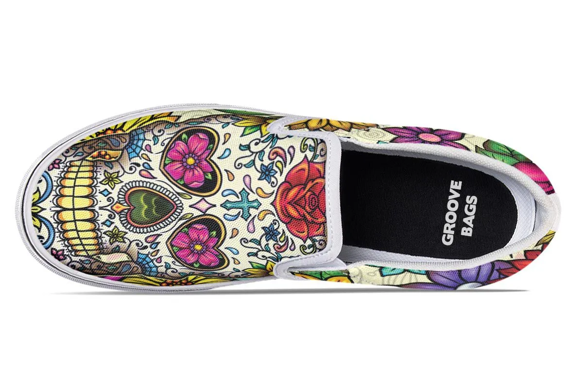 Sugar Skull Slip-On Shoes