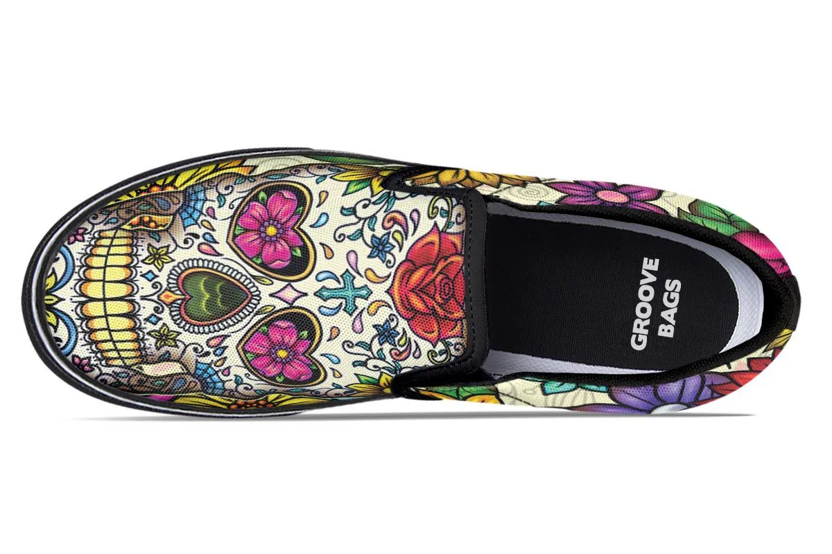 Sugar Skull Slip-On Shoes
