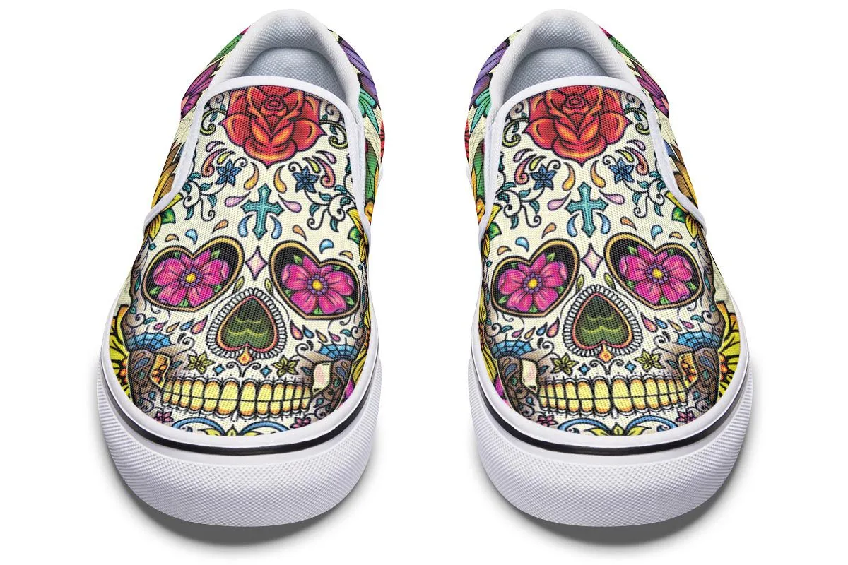 Sugar Skull Slip-On Shoes