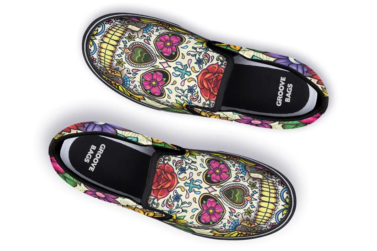Sugar Skull Slip-On Shoes