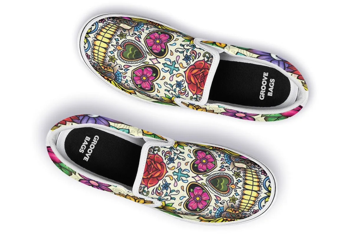 Sugar Skull Slip-On Shoes