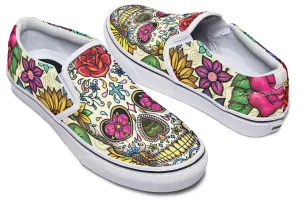 Sugar Skull Slip-On Shoes