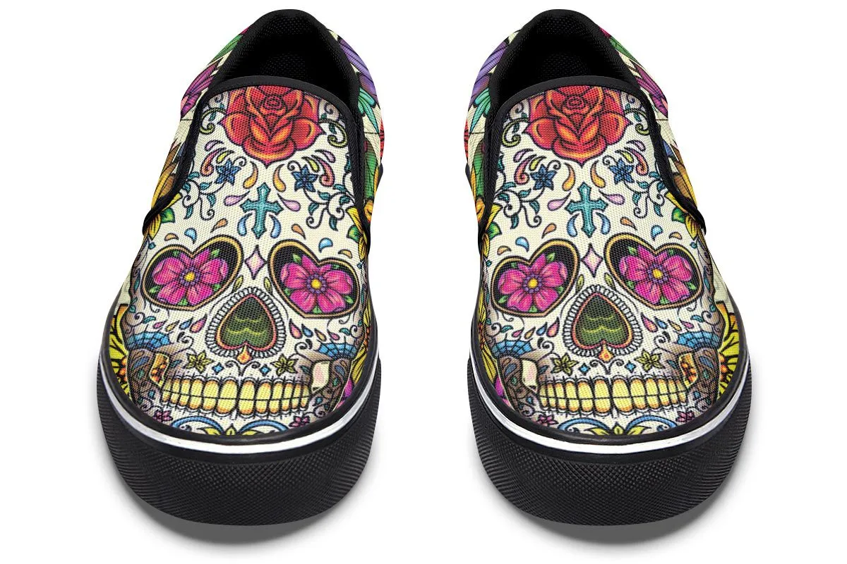 Sugar Skull Slip-On Shoes