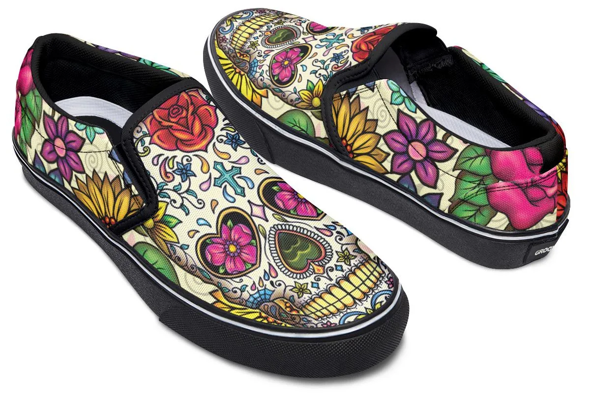 Sugar Skull Slip-On Shoes