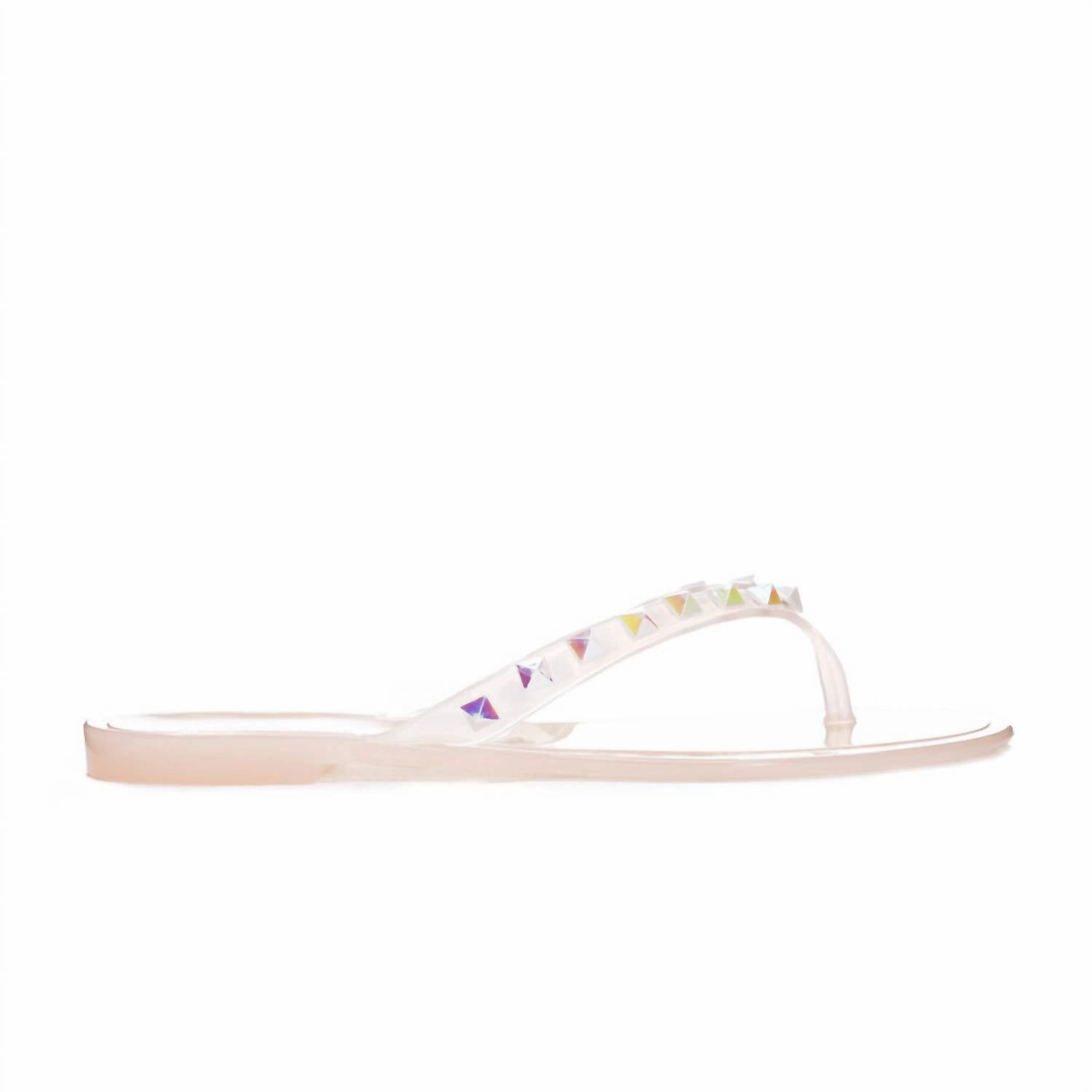 Suntan Rhinestone Jelly Sandals In Blush