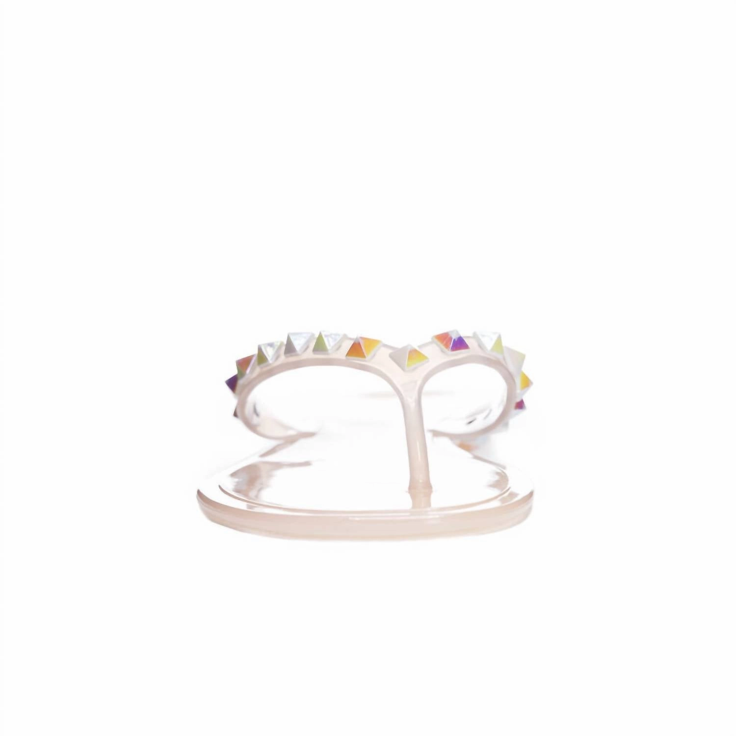 Suntan Rhinestone Jelly Sandals In Blush