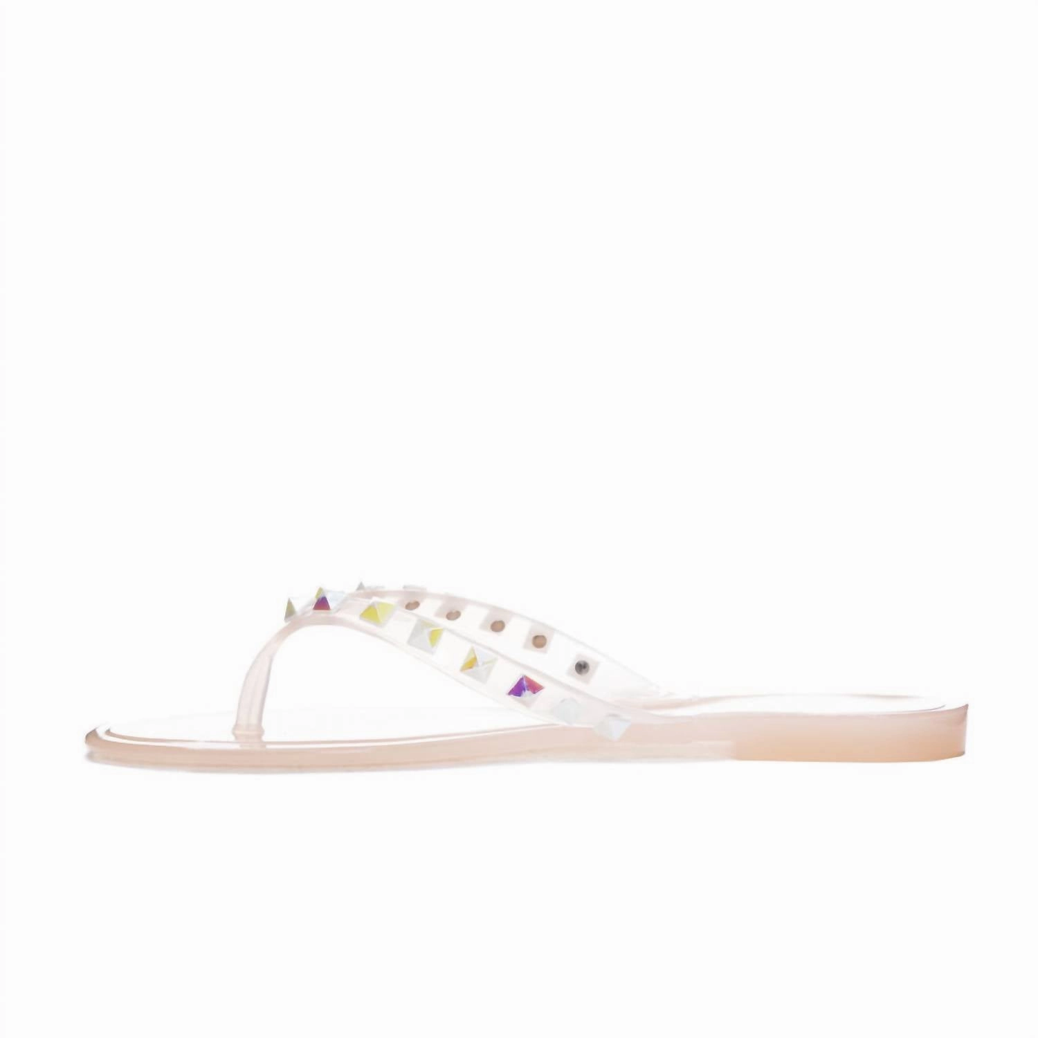 Suntan Rhinestone Jelly Sandals In Blush