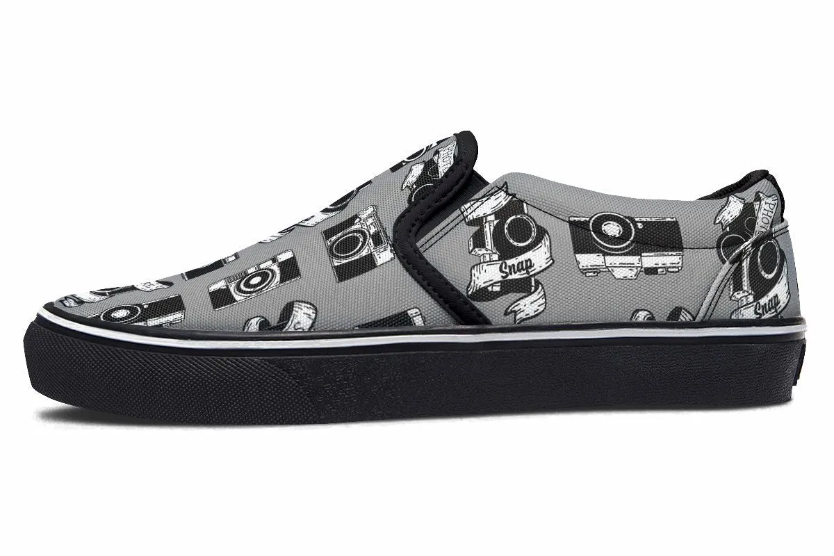 Tattoo Camera Photography Slip-On Shoes