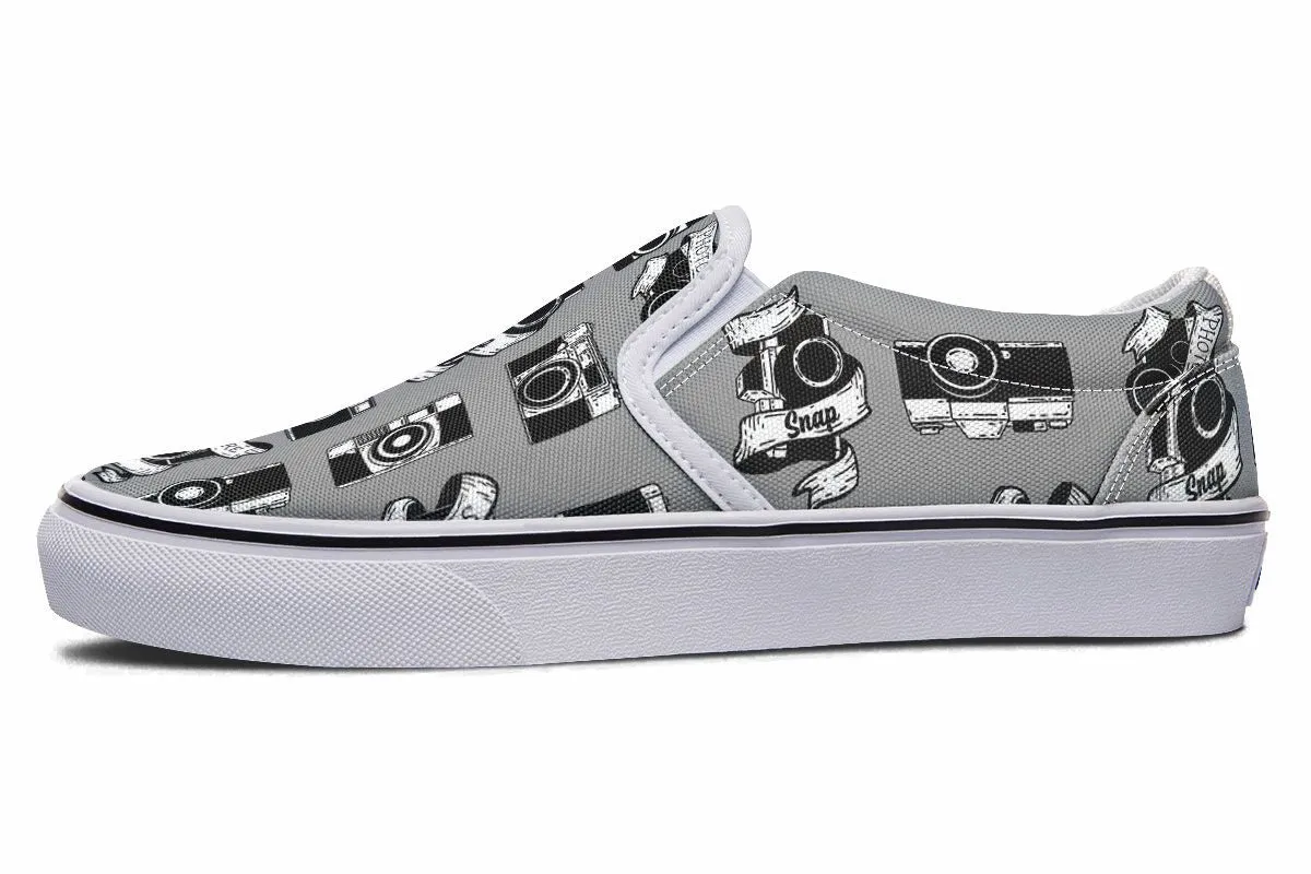 Tattoo Camera Photography Slip-On Shoes