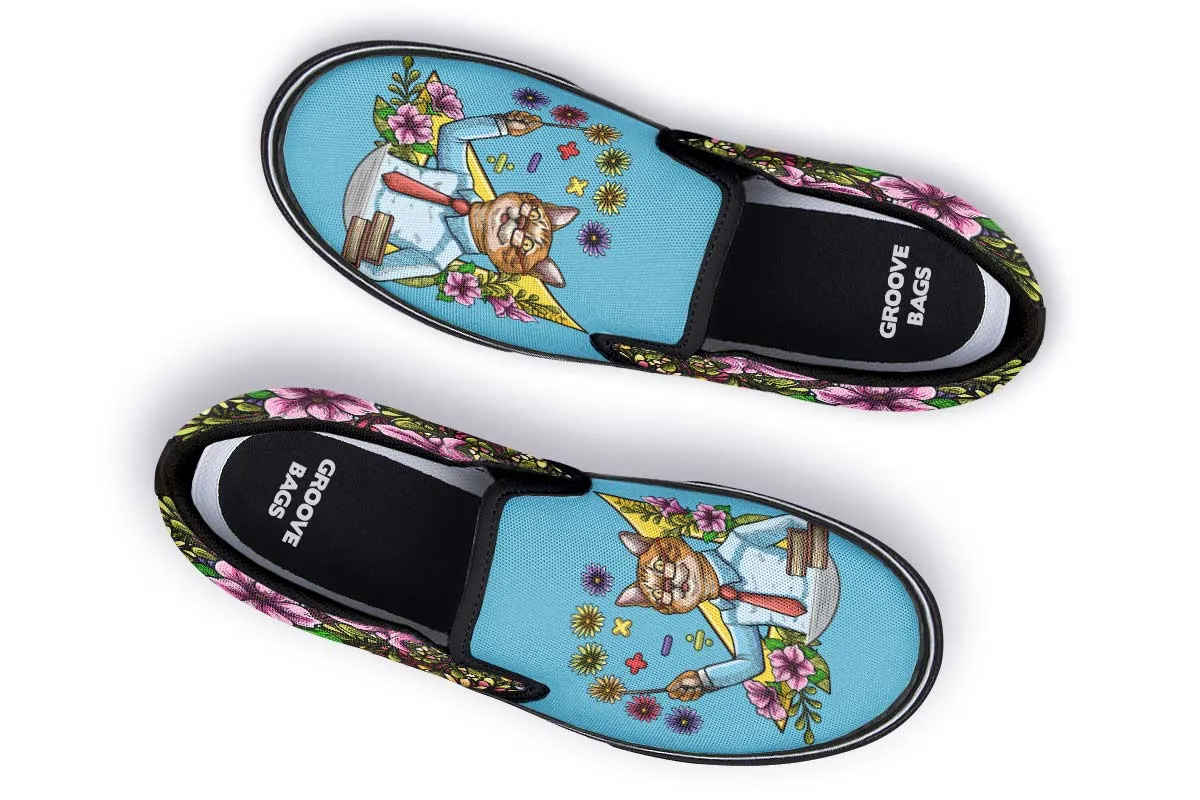 Teaching Math Feline Slip-On Shoes