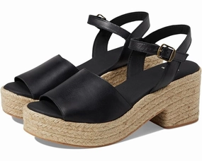 Toni Pons Adriana Sandals Women's US 9 Black Leather Platform Espadrille KHD128