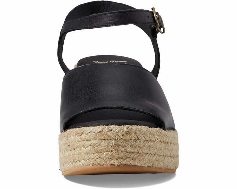 Toni Pons Adriana Sandals Women's US 9 Black Leather Platform Espadrille KHD128