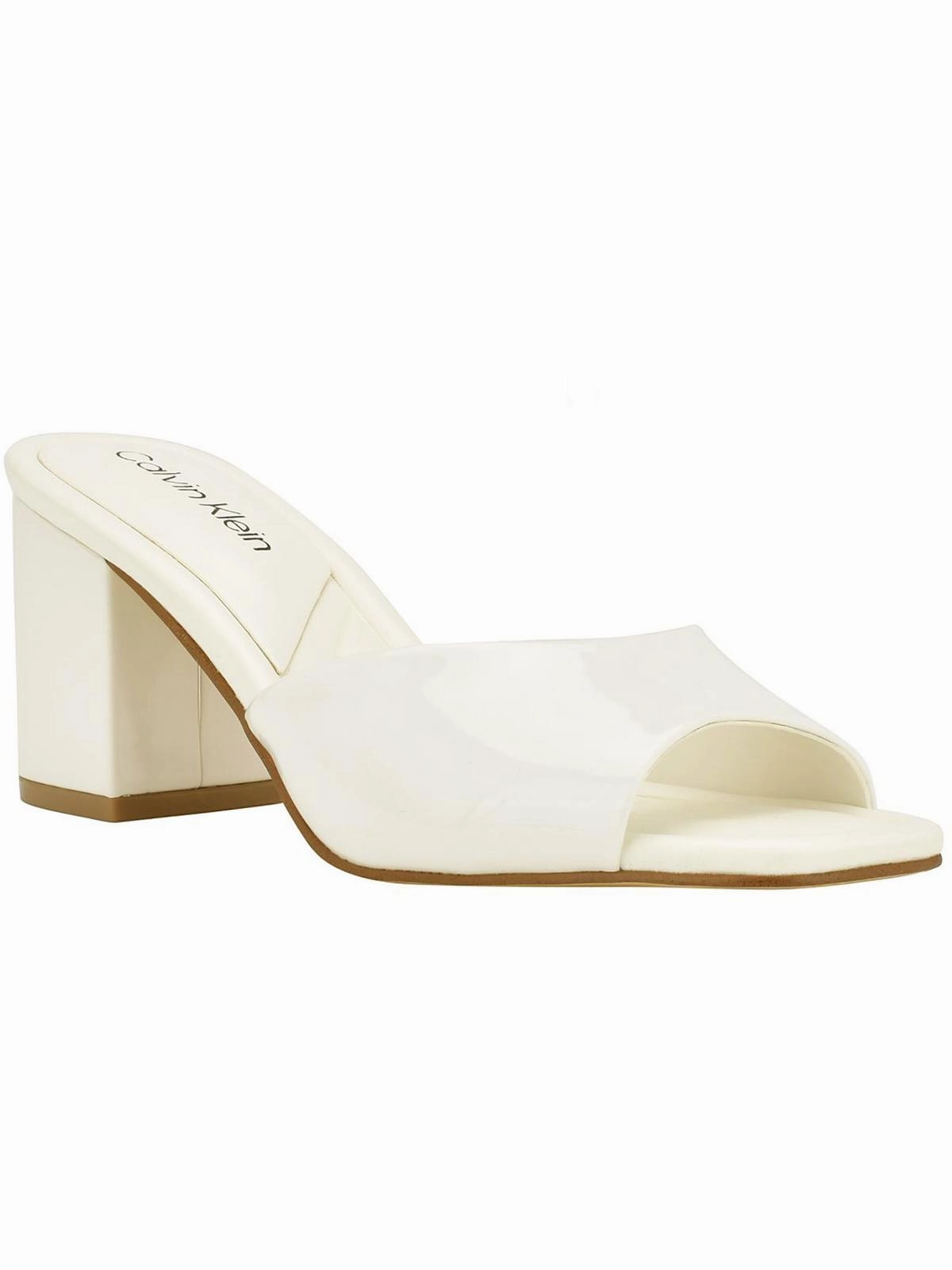 TOVEN Womens Square toe Slide on Block Heel