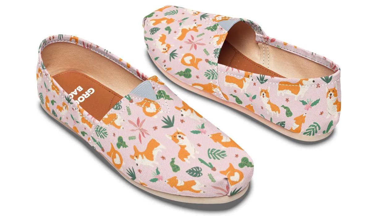 Tropical Corgi Casual Shoes