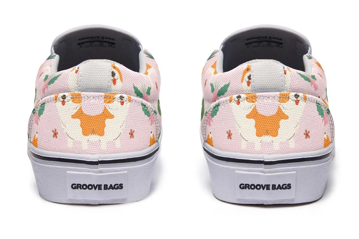 Tropical Corgi Slip-On Shoes