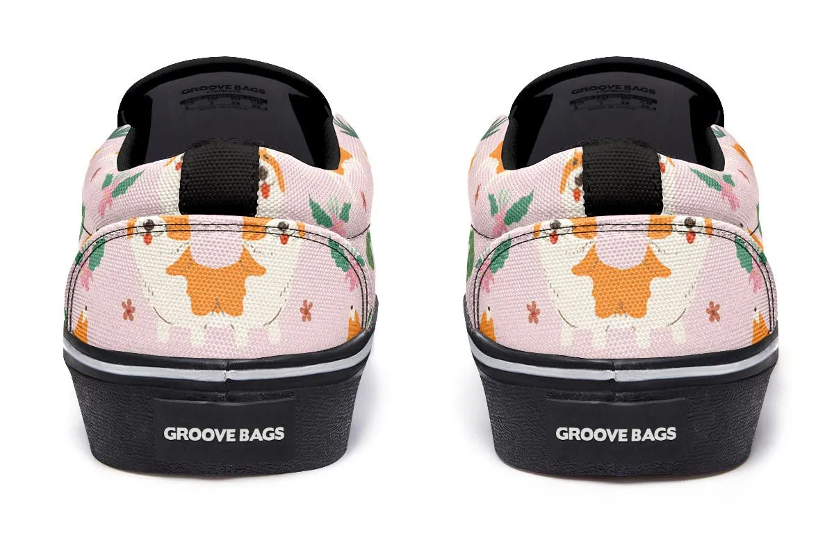 Tropical Corgi Slip-On Shoes